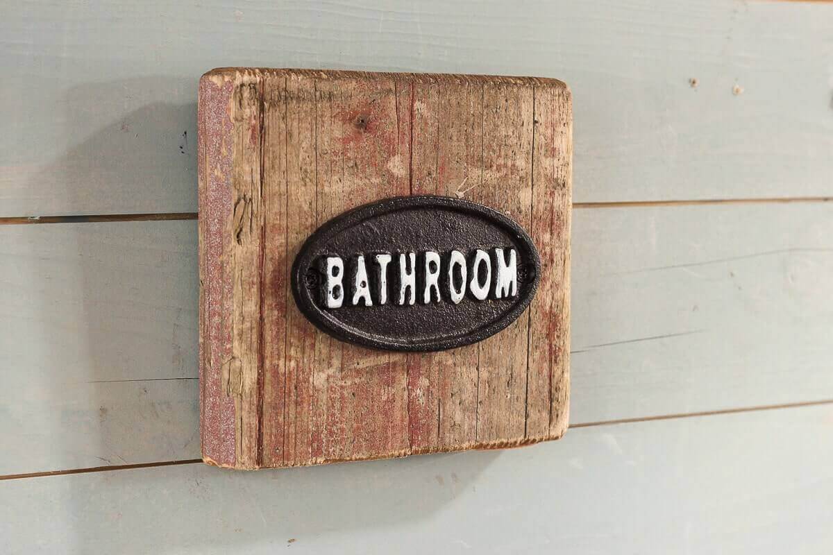 Treibholz Schild für das Badezimmer
