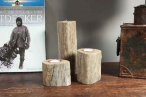 Treibholz Teelichthalter Koje