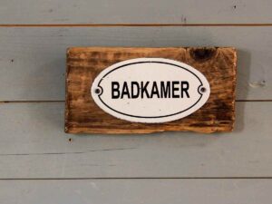 Treibholz Badkammer Schild