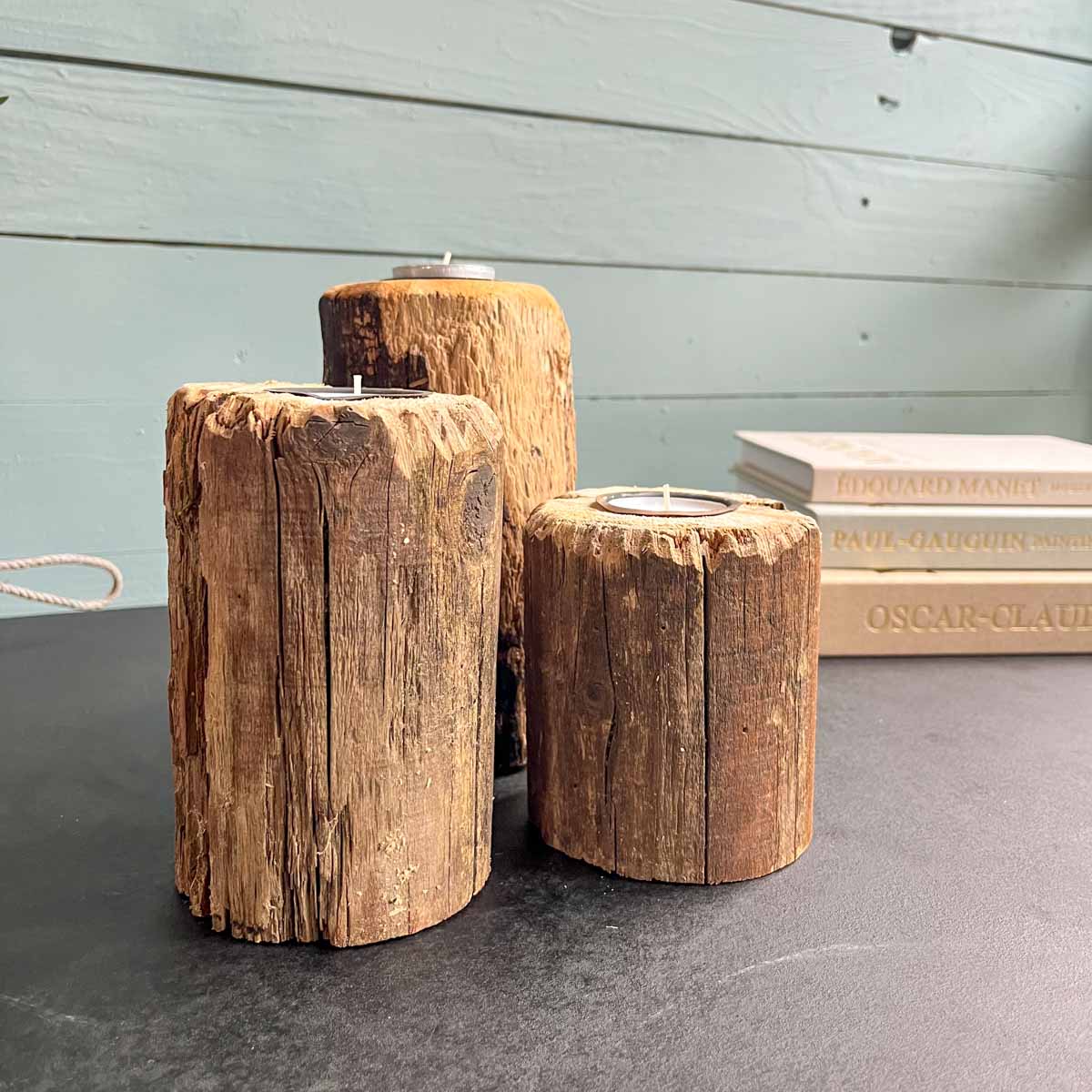 Treibholz Teelichthalter Koje