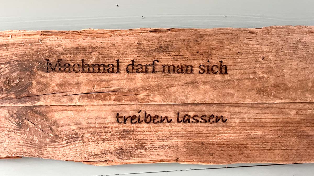 Treibholz Schild treiben lassen