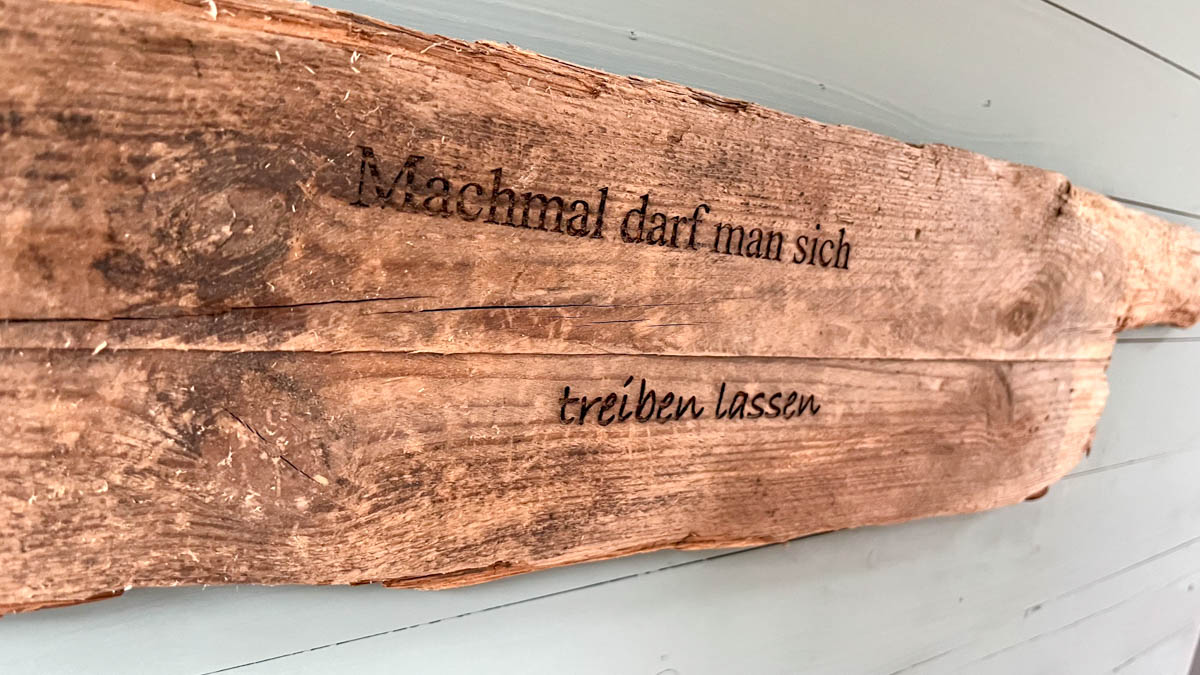 Treibholz Schild treiben lassen