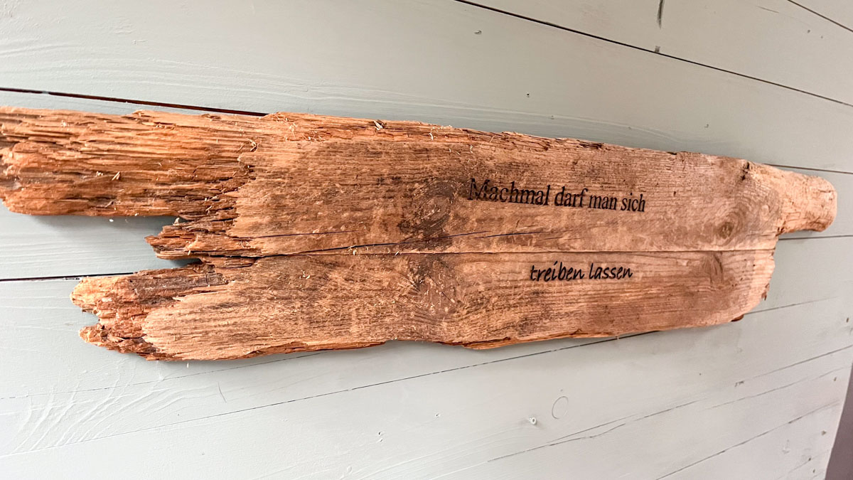 Treibholz Schild treiben lassen