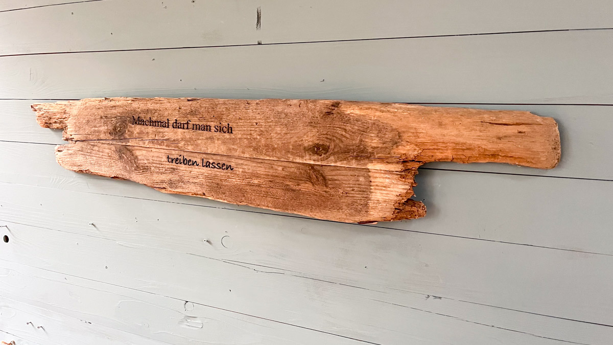 Treibholz Schild treiben lassen